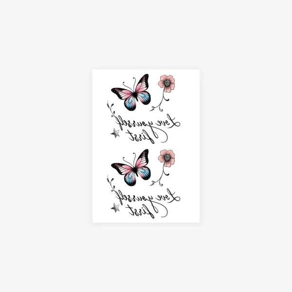 Butterfly "Love Yourself First" cheap temporary tattoos waterproof