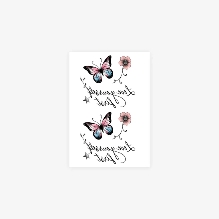 Butterfly "Love Yourself First" cheap temporary tattoos waterproof