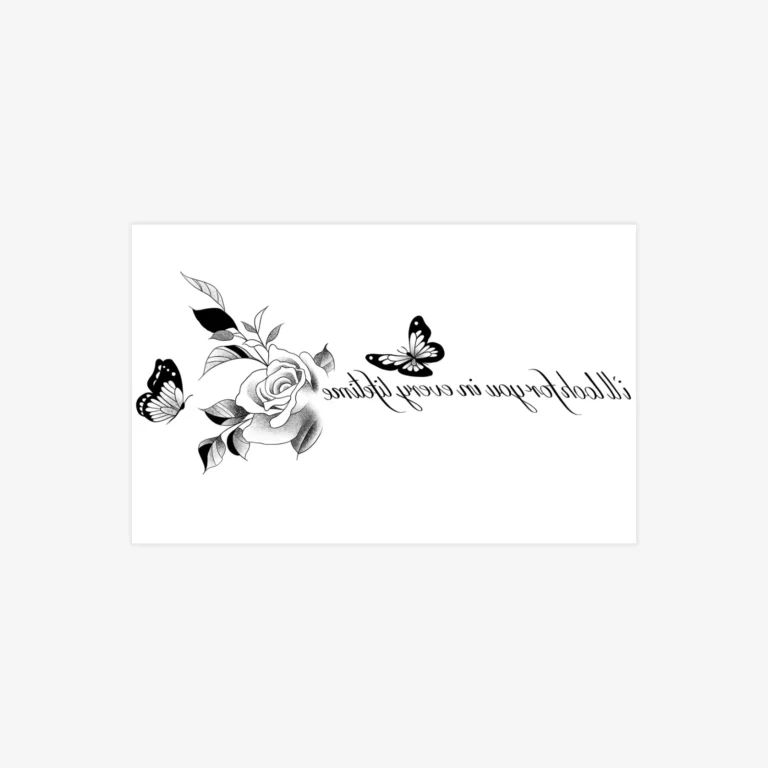 Butterfly "Love Yourself First" cheap temporary tattoos waterproof