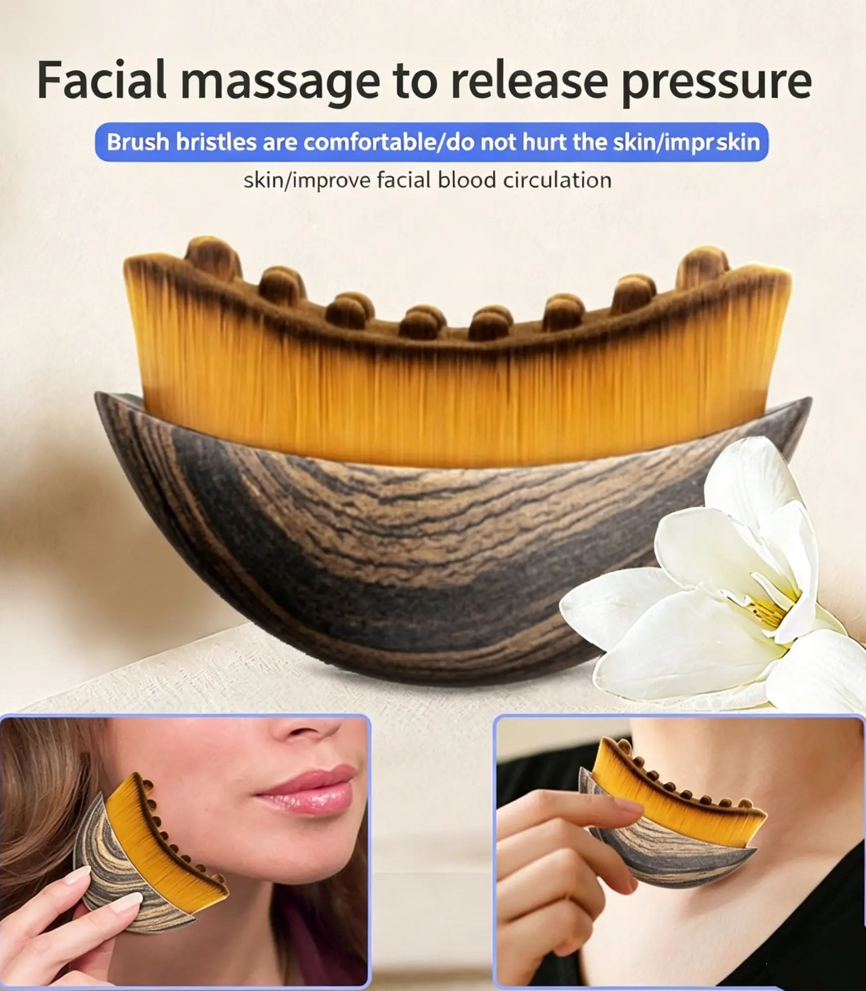 Facial Massage Tool – Lymphatic Contour Brush