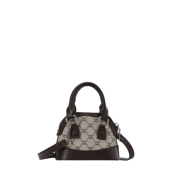 Mini satchel bag in shell shape. Small PU leather crossbody purse for women