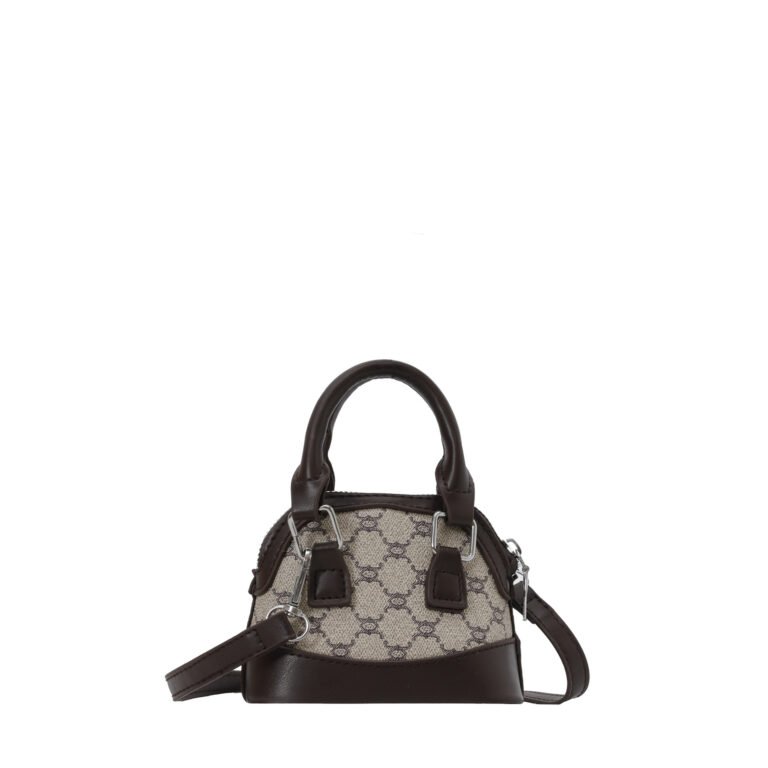 Mini satchel bag in shell shape. Small PU leather crossbody purse for women