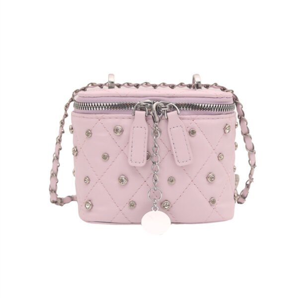 Mini crossbody bag in small square shape. PU leather chain strap purse for summer. Lightweight and cute