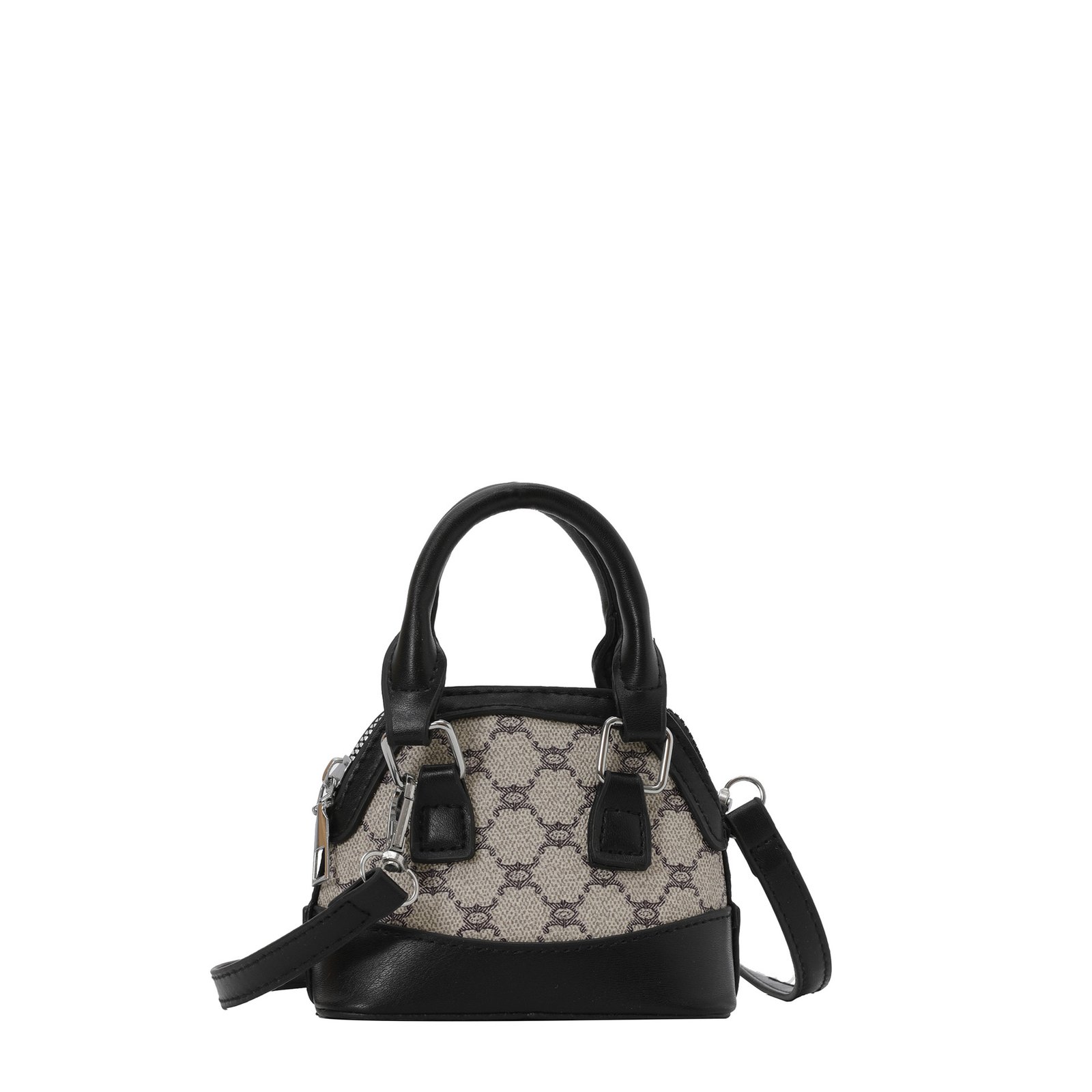 Mini satchel bag in shell shape. Small PU leather crossbody purse for women