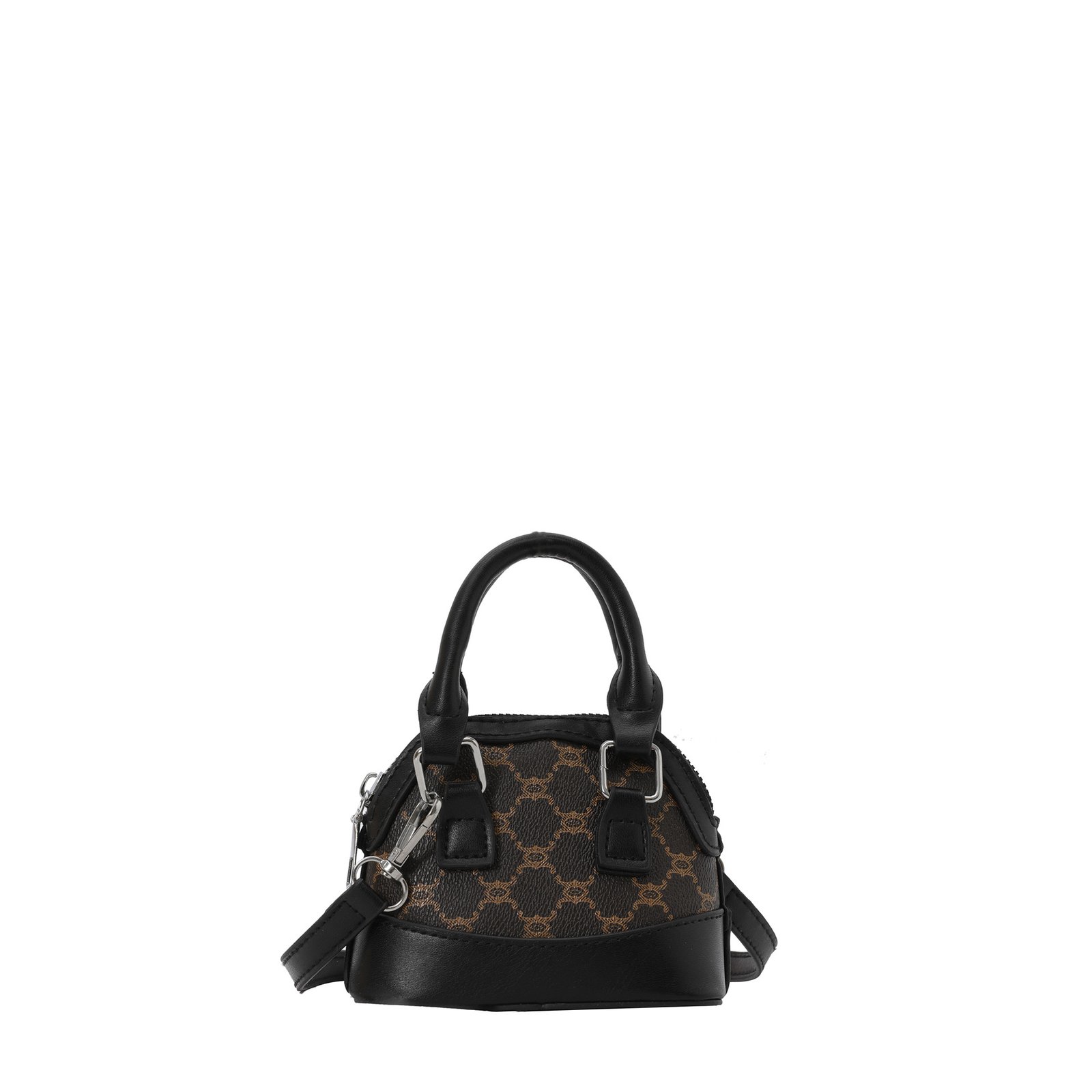 Mini satchel bag in shell shape. Small PU leather crossbody purse for women