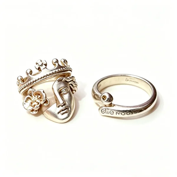 Vintage silver rings for women with a mysterious masquerade mask design. Stackable, gothic, and perfect for daily wear. Available in multiple styles.
