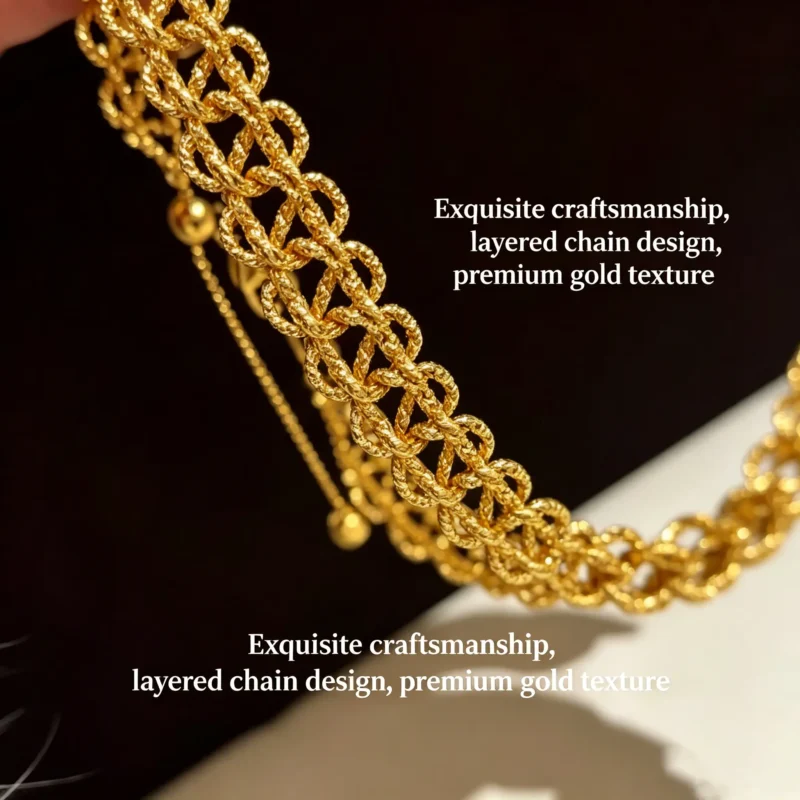 A lace cuff bracelet with vintage gold finish. Open design, lightweight, and perfect for stacking or wearing alone. Adjustable and gift-ready