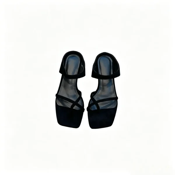 T strap block heels with square toe and vintage inspired low block heels. Comfortable for work or daily wear. Available in black and brown.