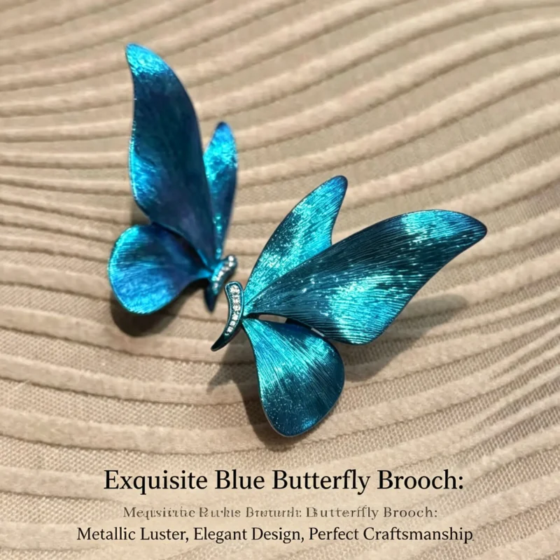 Blue butterfly earrings with vintage fairycore charm. Lightweight dangle design, perfect for daily wear or gifting.
