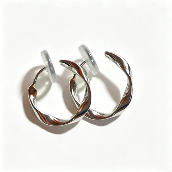 Clip On Earrings for Women – Vintage Silver Twisted Hoops Non Pierced