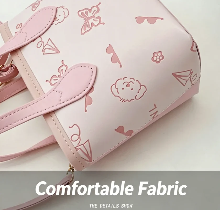 Bucket bag for women with all-over print. Lightweight summer shoulder handbag. Fits all your daily essentials