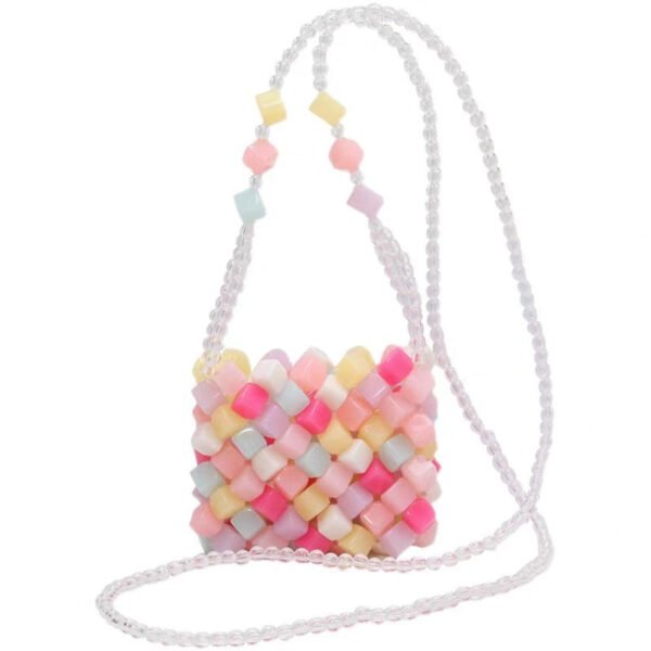 Clear acrylic purse in candy colors. Mini jelly crossbody bag for phone and essentials. Cute for daily wear.