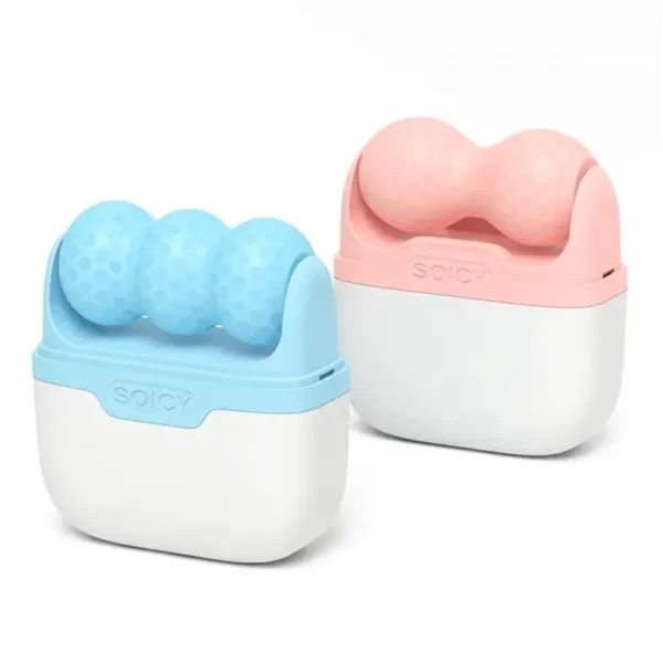 An ice roller for face that reduces puffiness and soothes skin. Double roller design, reusable, easy to clean
