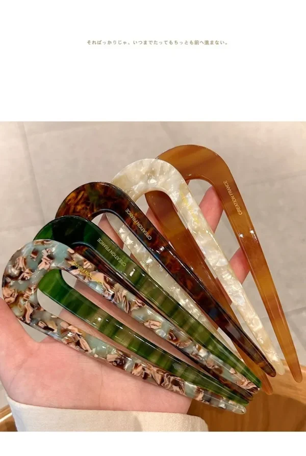 Acetate hair fork in 5.5 inch long U shape. Bun hair clip for thick hair. Chinese style hairpin for daily or wedding.