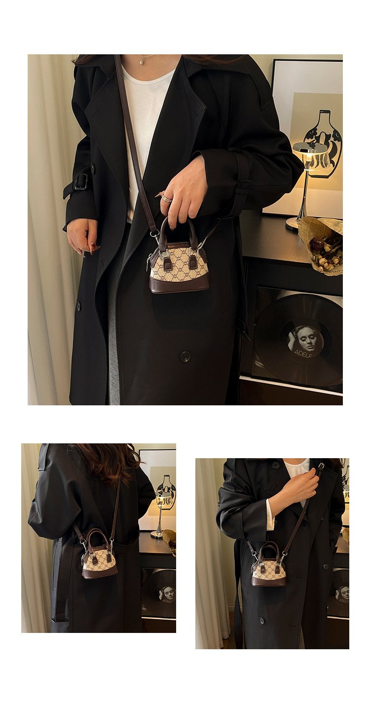 详情_14 Mini satchel bag in shell shape. Small PU leather crossbody purse for women