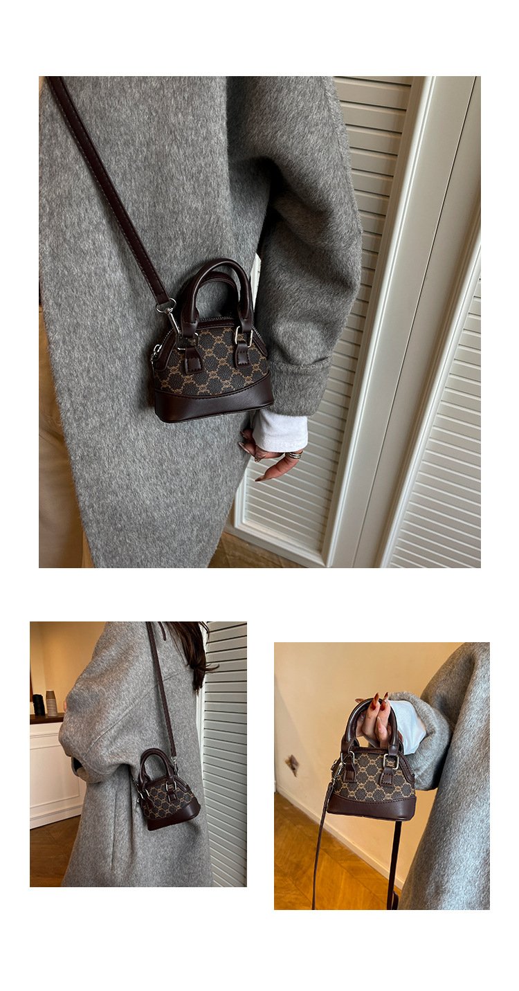 详情_15 Mini satchel bag in shell shape. Small PU leather crossbody purse for women