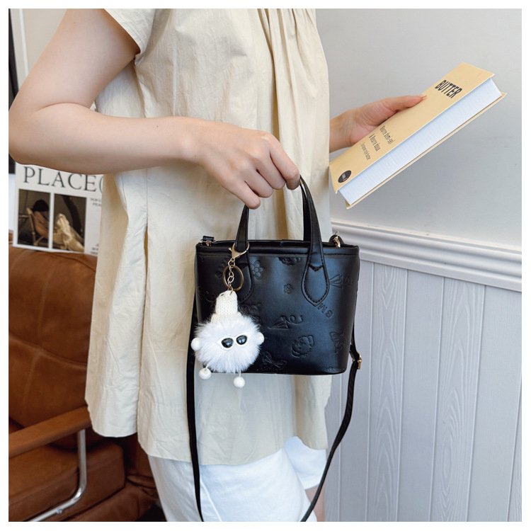 Bucket bag for women with all-over print. Lightweight summer shoulder handbag. Fits all your daily essentials