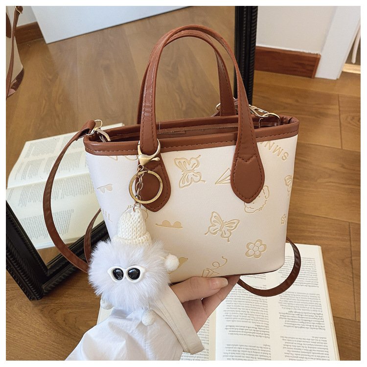 Bucket bag for women with all-over print. Lightweight summer shoulder handbag. Fits all your daily essentials