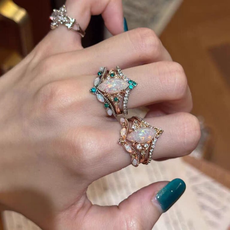 Vintage Diamond Ring – Stackable Promise Couple Ring for Women