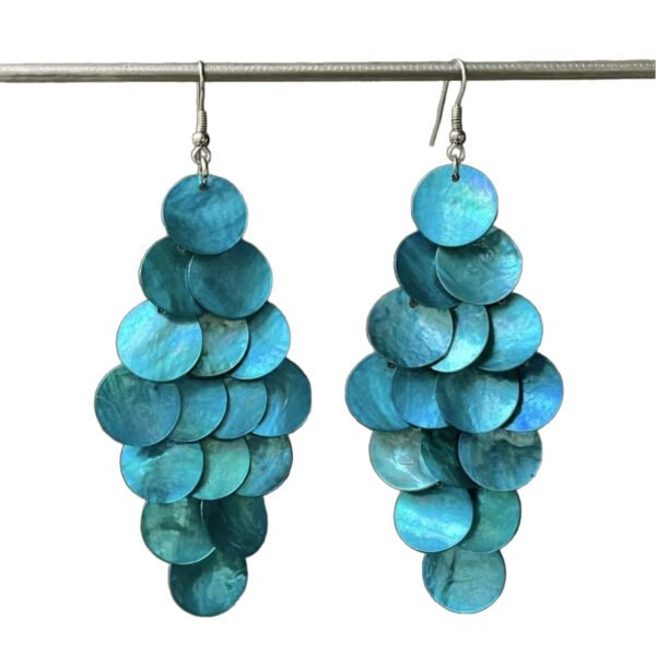 Shell Tassel Earrings – Turquoise Geometric Beach Jewelry for Women