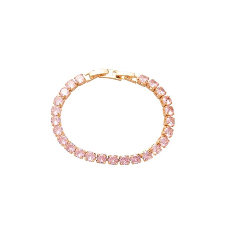 Crystal Link Bracelet – Gold Geometric Charm Bracelet for Women