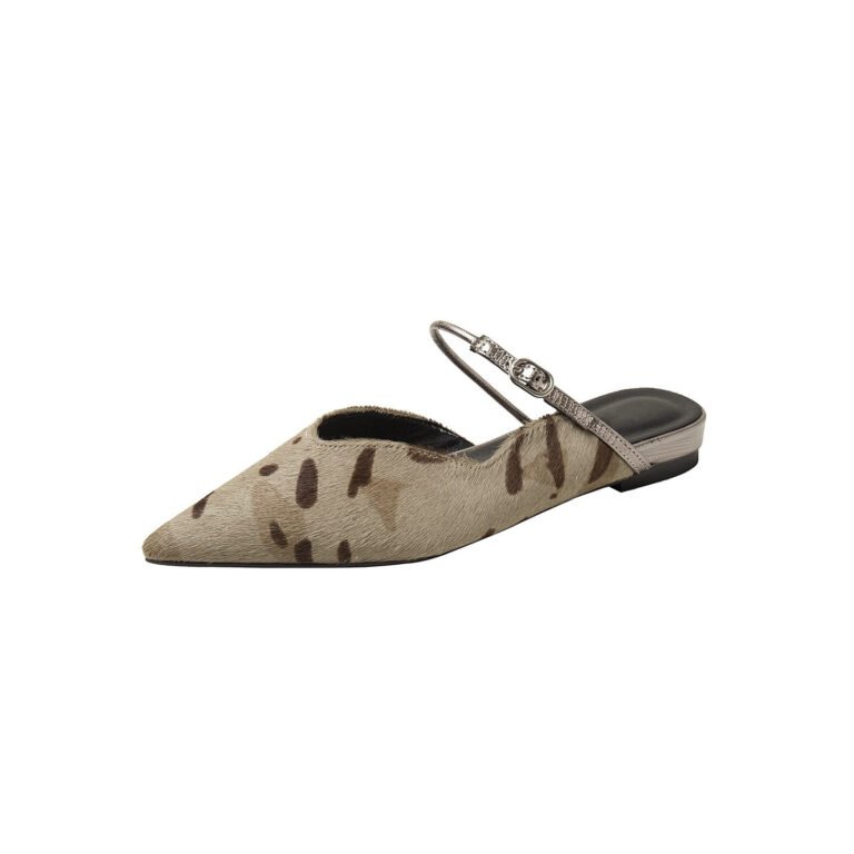 Leopard print flats with pointed toe. Slip on comfortable work shoes for women. Leather lined and lightweight. Perfect for office or weekend.