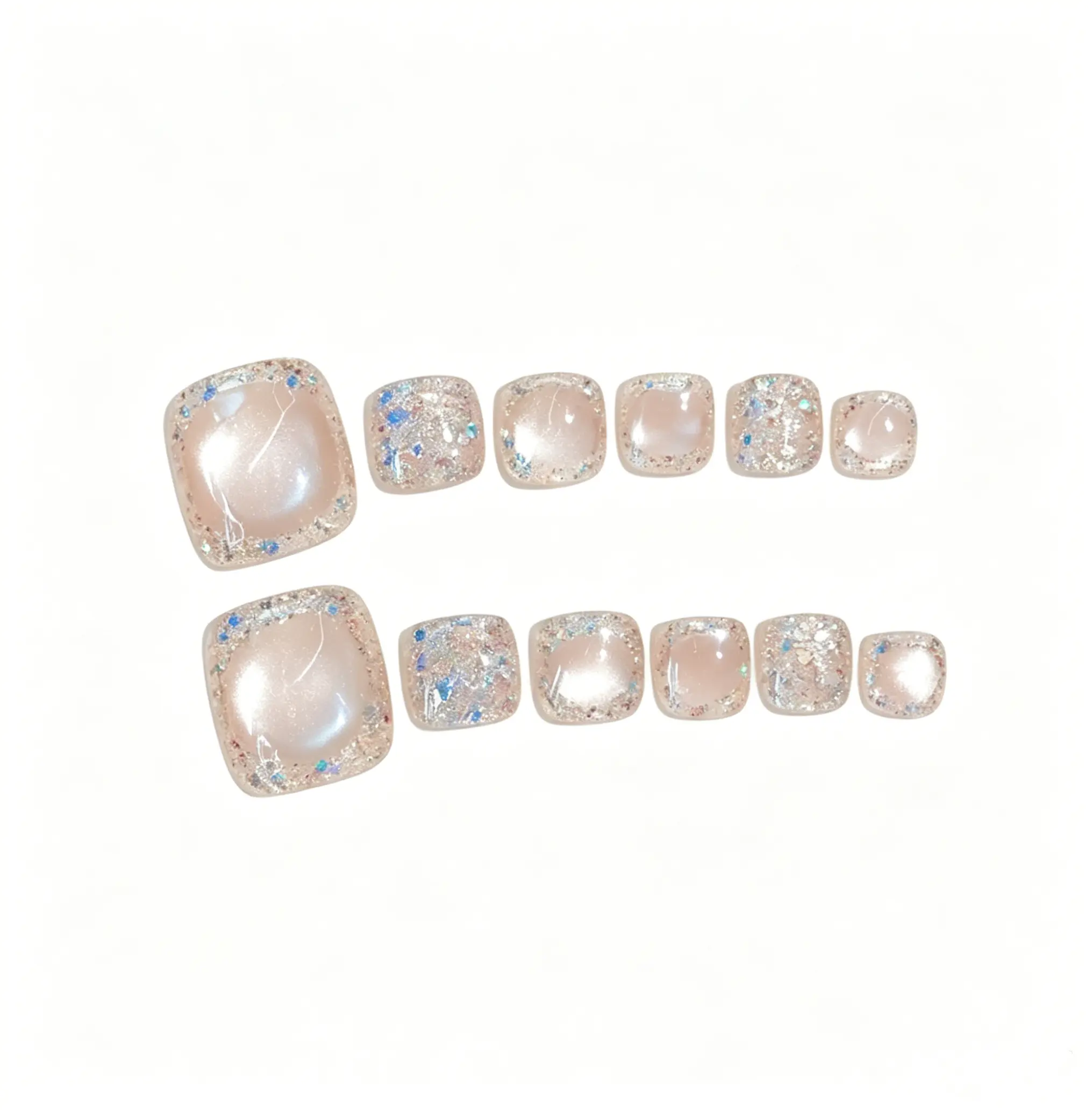 微信图片_20260608130219_621_3 Toe press on nails in nude cat eye finish. Reusable pedicure fake nails for sandals. Free shipping $38+. Shop now.