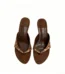 Flat slide sandals with round toe and one band design. Comfortable slip on shoes for daily wear.