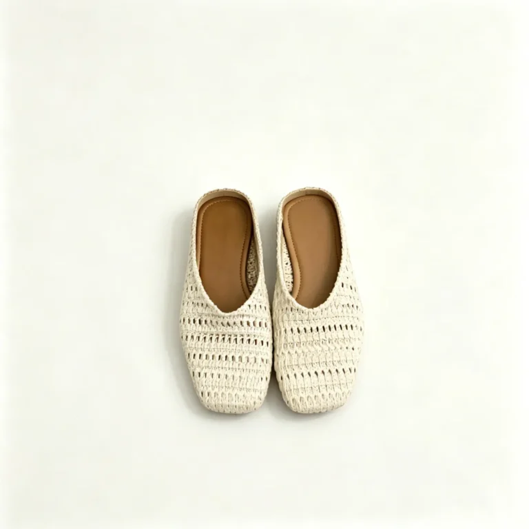 Closed toe flat sandals with slip on design. Breathable summer slides for work or daily wear.