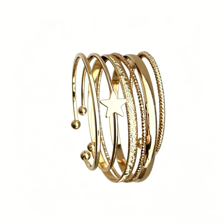 Thin braid bracelet in vintage gold. Adjustable open cuff for daily wear. Stackable Y2K jewelry.