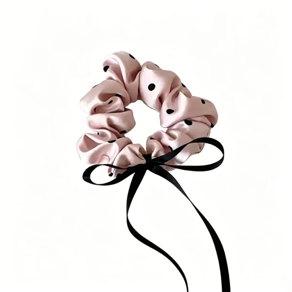 Lace Scrunchie – Polka Dot 4 Layer No Crease Hair Tie