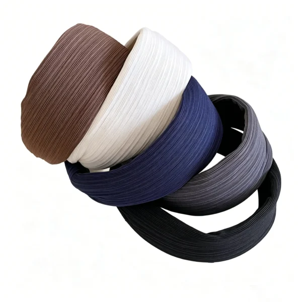 Wide headband with high crown lift. Solid color Korean hair band for daily wear. Soft and stretchy.