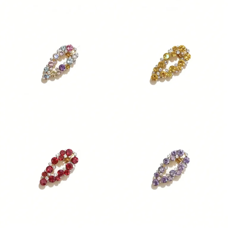 Rhinestone hair clip with sparkly crystals. Korean side clip for bangs and loose hair. Lightweight and pretty. Available in 4 colors.