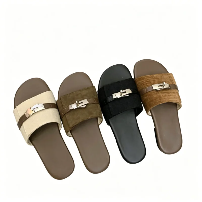 Comfortable Slide Sandals – Cloud Soft Flat One Band Shoes for Women