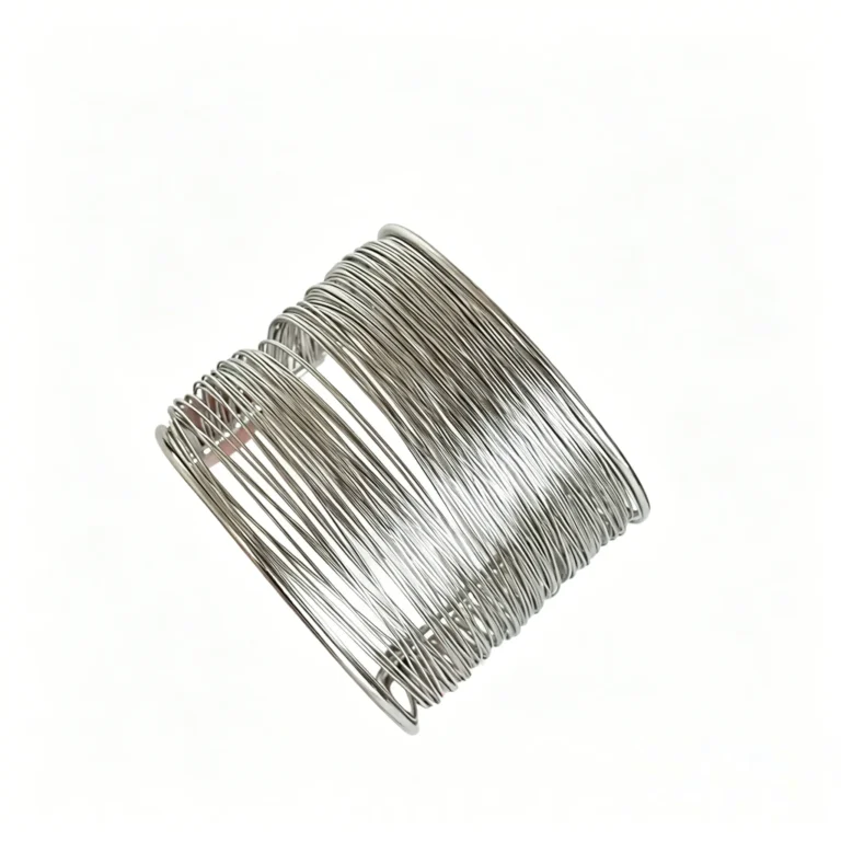 Silver Wire Cuff Bangle – Layered Adjustable Minimalist Bracelet for Women