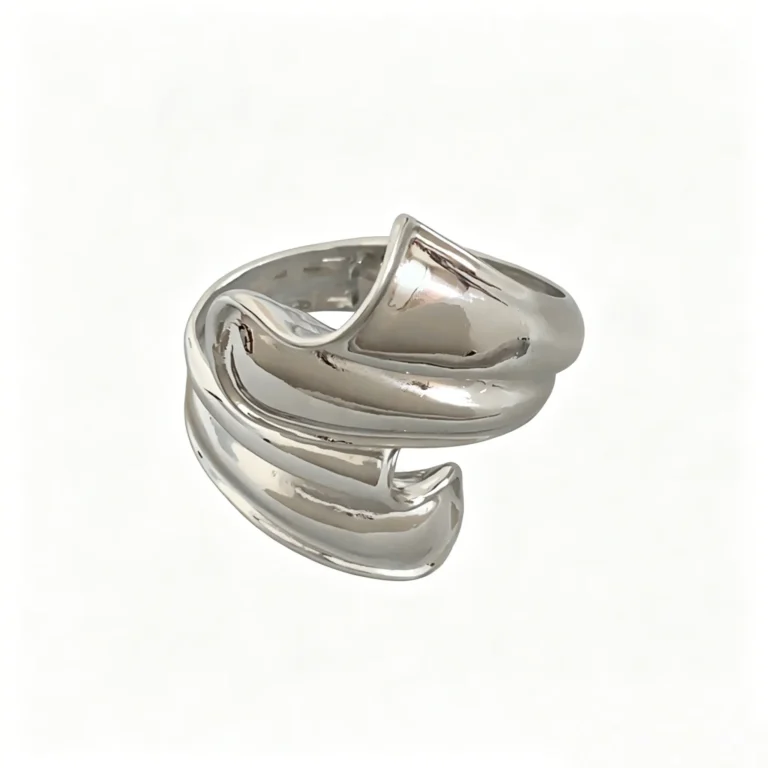 Twisted Sculptural Cuff Bangle – Hand-Folded Artistic Bracelet for Women